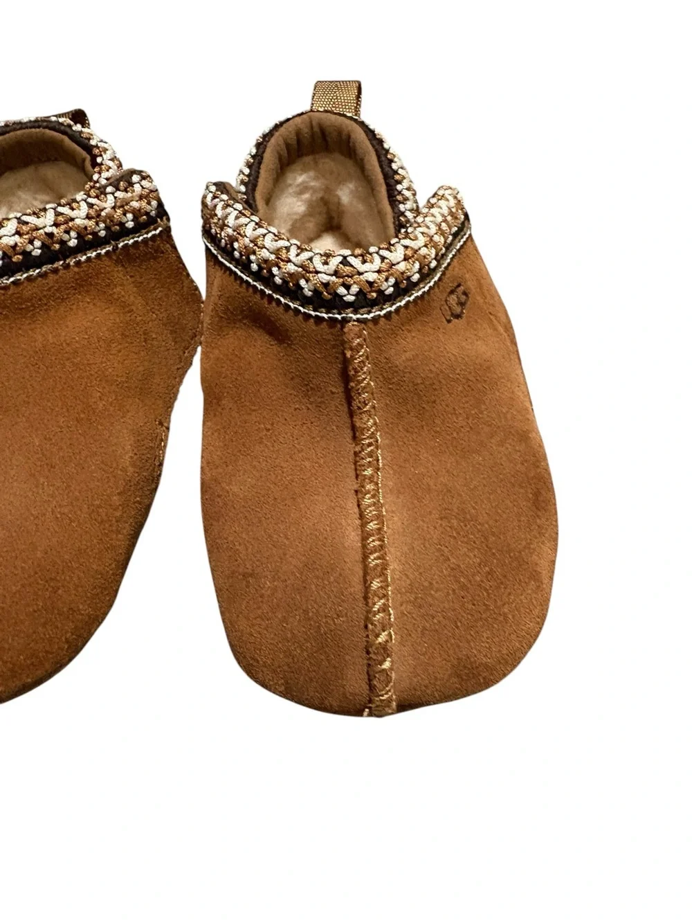 UGG Baby Tasman Slippers Chestnut Suede Shearling Size 4/5 Infant